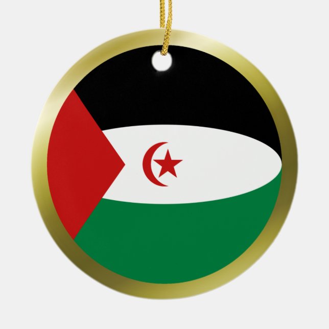 Enfeite de Bandeira do Saara Ocidental (Frente)