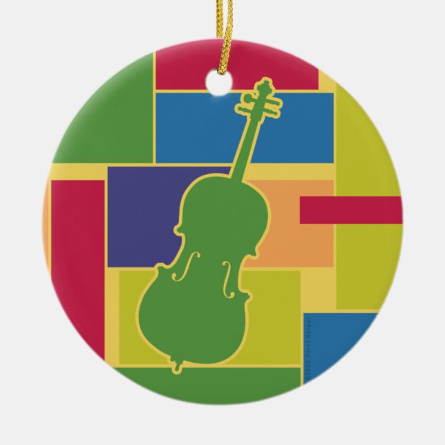Enfeite de Blocos de Cor para Violoncelo (Frente)