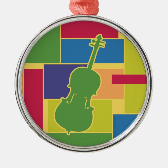 Enfeite de Blocos de Cor para Violoncelo (Frente)