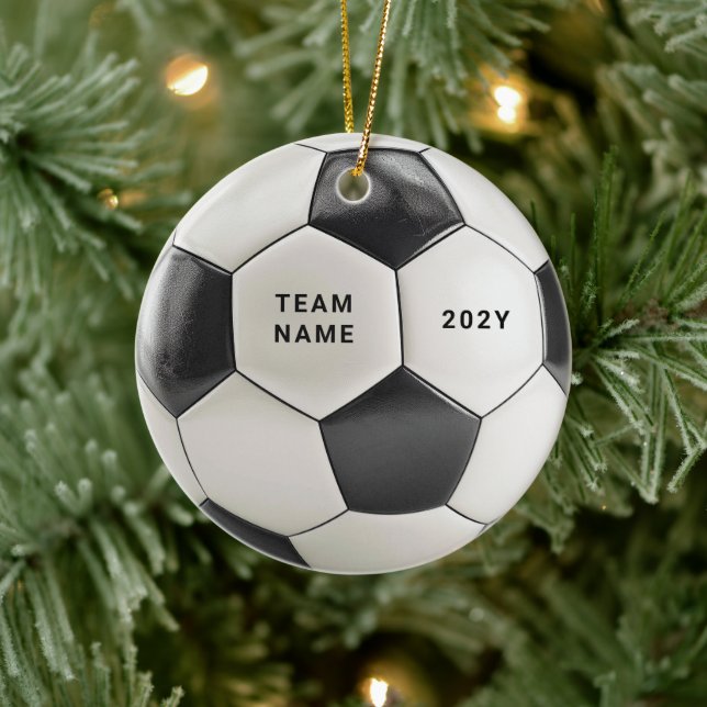 Enfeite de Bola de Futebol | Nome da Equipe Person (Árvore)