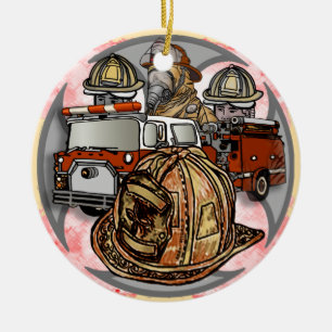 Enfeite de bombeiro Cruz Caminhão de bombeiros