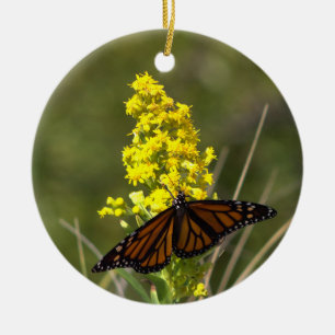 Enfeite de Borboleta com Flores Silvestres Amarela