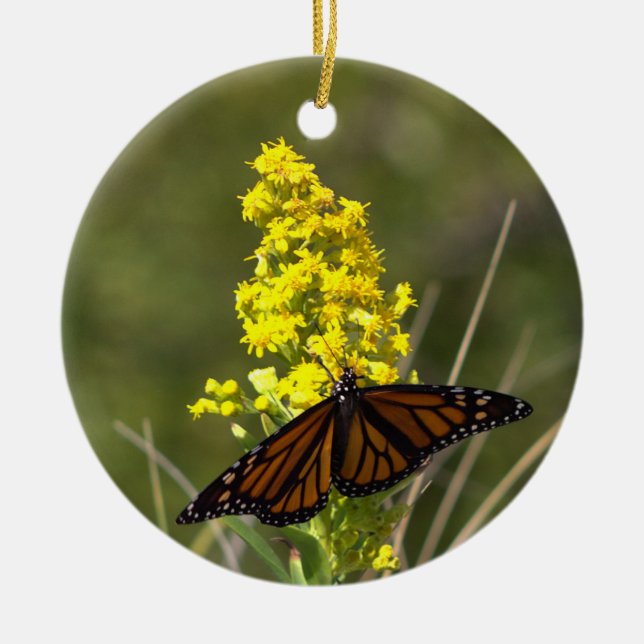 Enfeite de Borboleta com Flores Silvestres Amarela (Frente)