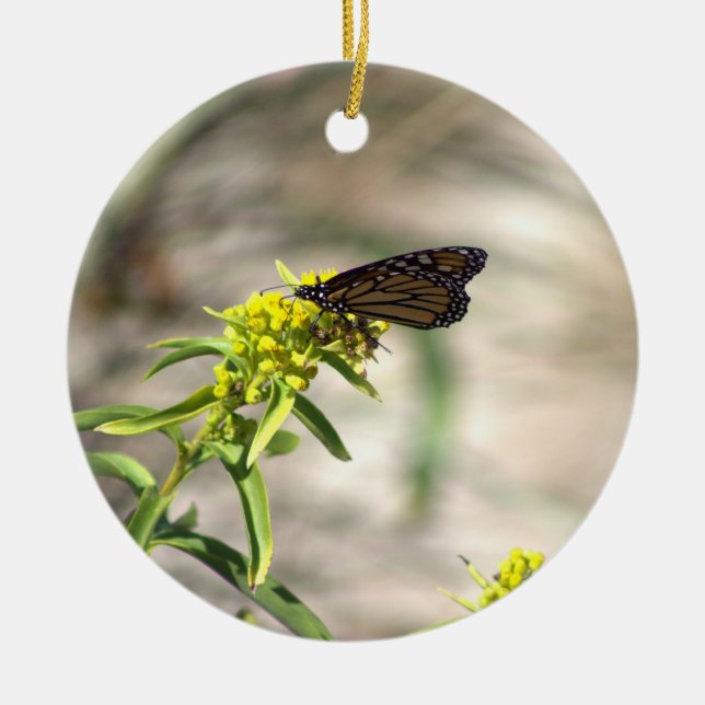 Enfeite de Borboleta com Flores Silvestres Amarela (Frente)