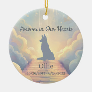 Enfeite de Cachorro Pastor Alemão Ponte do Arco-Ír