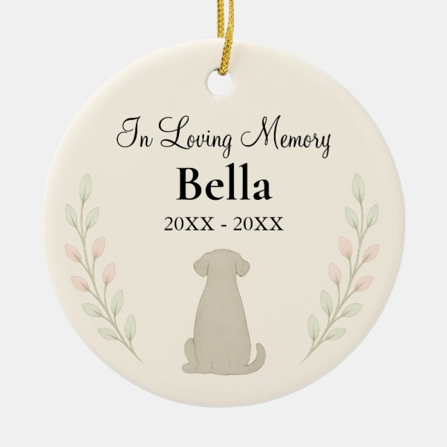 Enfeite de Cachorro Personalizado em Memória Amoro (Frente)
