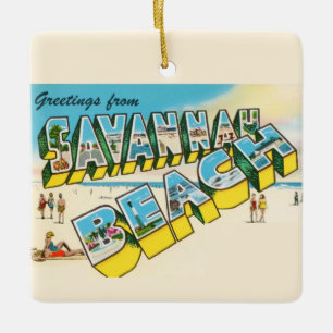 Enfeite de cartão postal de saudação da praia de S