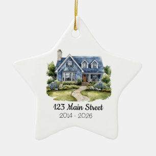 Enfeite de Casa em Aquarela Personalizado com Ende