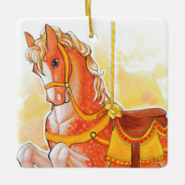 Enfeite de Cavalo de Carrossel Laranja