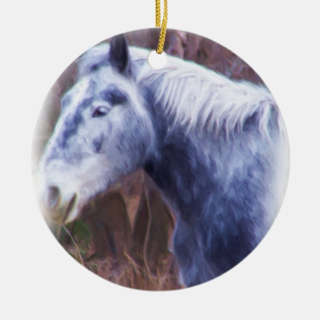 Enfeite de cavalo de Natal feliz (Frente)