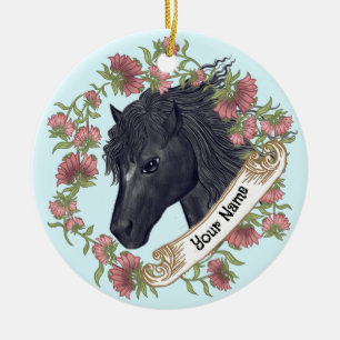 Enfeite de Cavalo Preto de Campainha