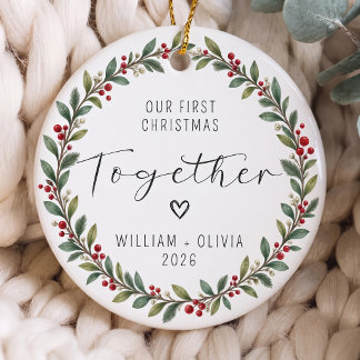 Enfeite de Cerâmica Bola de Natal Personalizado