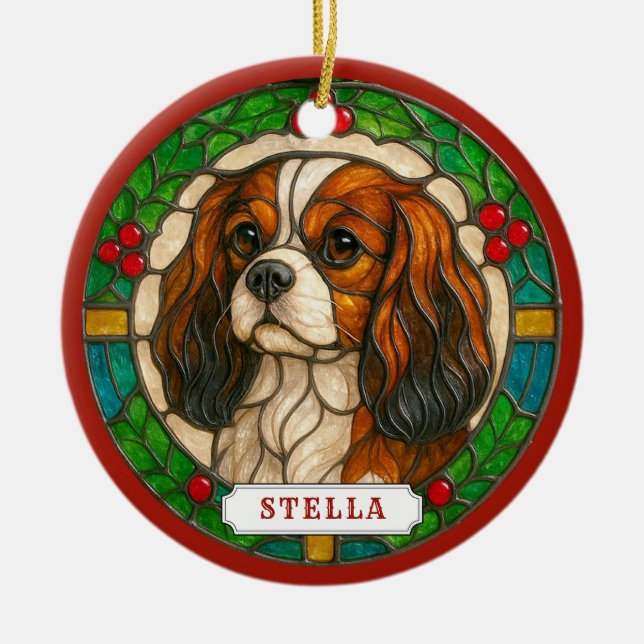 Enfeite de Cerâmica Cavalier King Charles Spaniel (Frente)