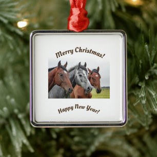  Enfeite de Cerâmica de Cavalo Amante do Natal 