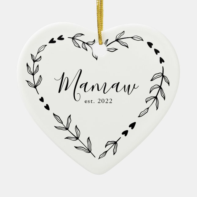 Enfeite de Cerâmica de Natal Ano da Mamaw Est. (Frente)
