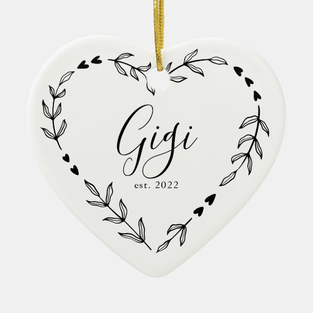 Enfeite de Cerâmica de Natal Gigi Ano Est. (Frente)