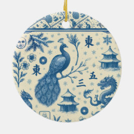 Enfeite de Cerâmica de Natal Mahjong Toile