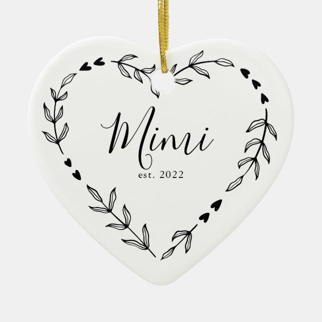 Enfeite de Cerâmica de Natal Mimi Ano Est. (Frente)
