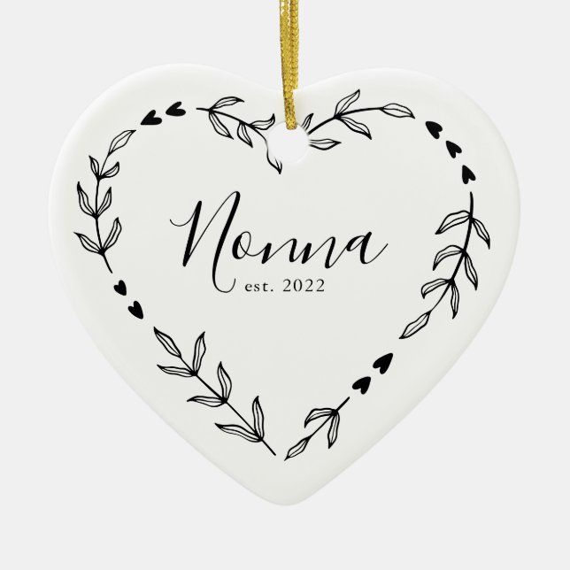 Enfeite de Cerâmica de Natal Nonna Ano Est. (Frente)