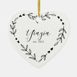 Enfeite de Cerâmica de Natal Yiayia Ano Est.