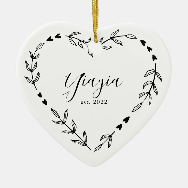 Enfeite de Cerâmica de Natal Yiayia Ano Est. (Frente)