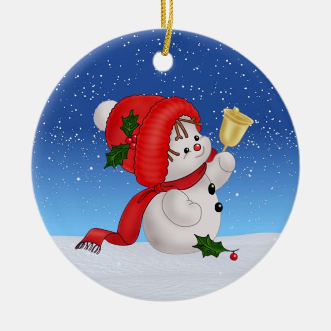 Enfeite de Cerâmica de Papai Noel Bonito de Natal (Frente)