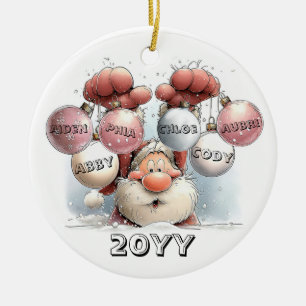 Enfeite de Cerâmica de Papai Noel Personalizado na