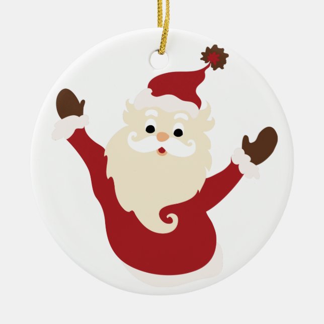 Enfeite de Cerâmica do Papai Noel de Natal (Frente)