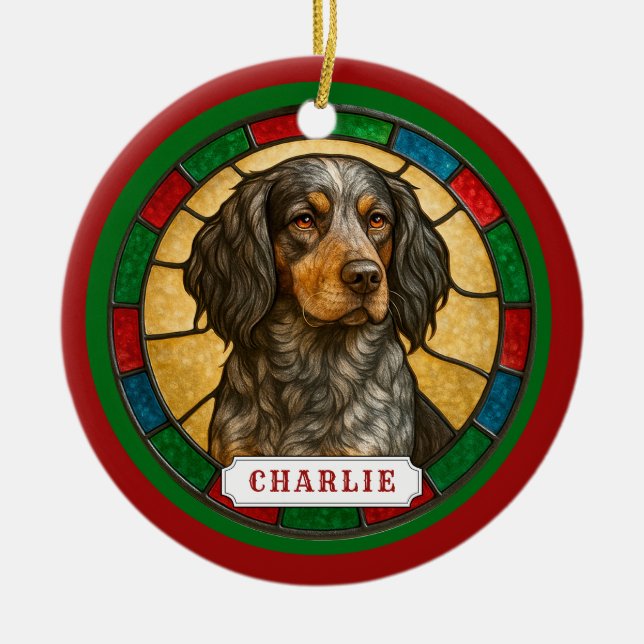 Enfeite de Cerâmica em Círculo com Cachorro Spanie (Frente)