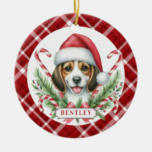 Enfeite de Cerâmica em Forma de Círculo Beagle