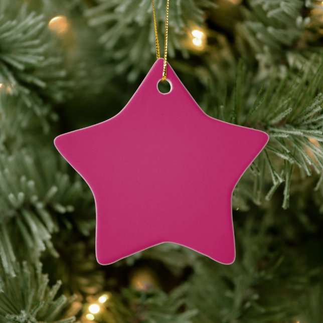 Enfeite de Cerâmica Estrela Rosa Queimado (Árvore)