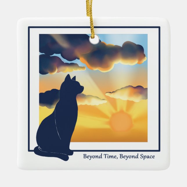 Enfeite de Cerâmica Memorial para Gato   (Frente)