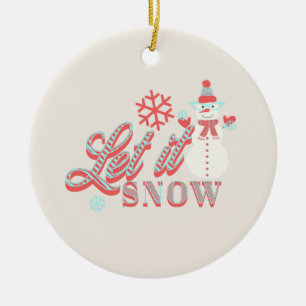 Enfeite de Cerâmica Natal Retro Boneco de Neve Dei