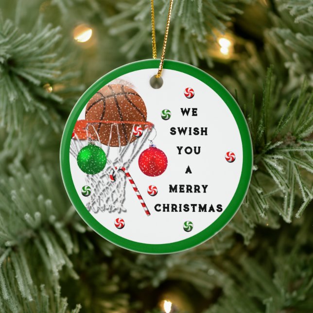 Enfeite de Cerâmica Personalizado Basquete 2023 (Árvore)