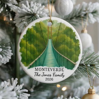 Enfeite de Cerâmica Personalizado da Floresta de N
