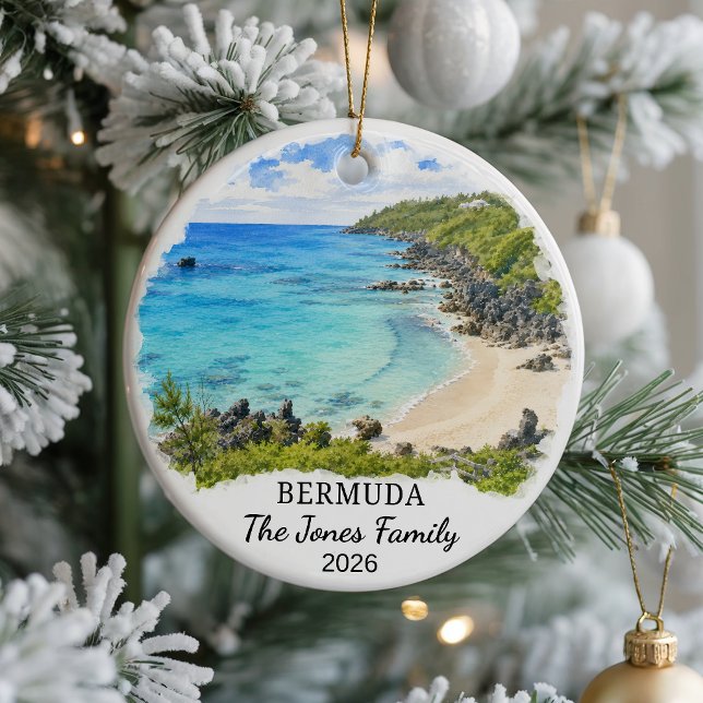 Enfeite de Cerâmica Personalizado das Bermudas, Ca (Criador carregado)