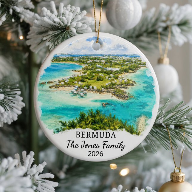 Enfeite de Cerâmica Personalizado das Bermudas, Ca (Criador carregado)