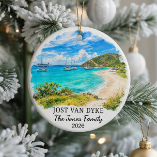 Enfeite de Cerâmica Personalizado Jost Van Dyke, C
