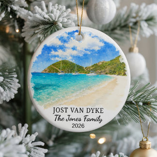 Enfeite de Cerâmica Personalizado Jost Van Dyke, C