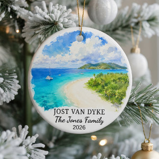 Enfeite de Cerâmica Personalizado Jost Van Dyke, C