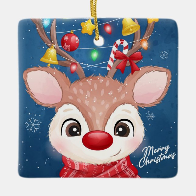 Enfeite de Cerâmica Rudolph (Frente)