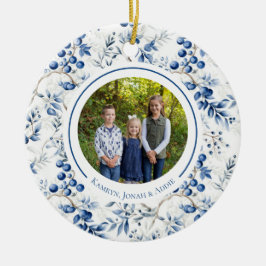 Enfeite de círculo azul de Toile Holly