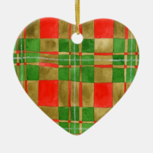 Enfeite de Coração de Cerâmica MAC GREGOR TARTAN