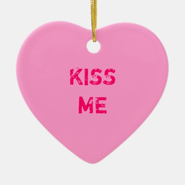 Enfeite de Coração de Conversa Beije-Me (Frente)