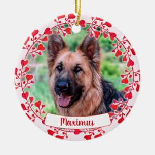 Enfeite de Dia dos Namorados com Foto de Pet - Mem