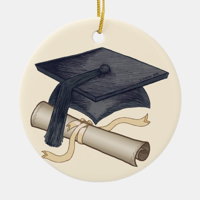 Enfeite de diploma de capelo de formatura (Frente)
