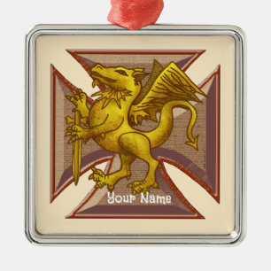 Enfeite de Dragão Cruz Maltesa