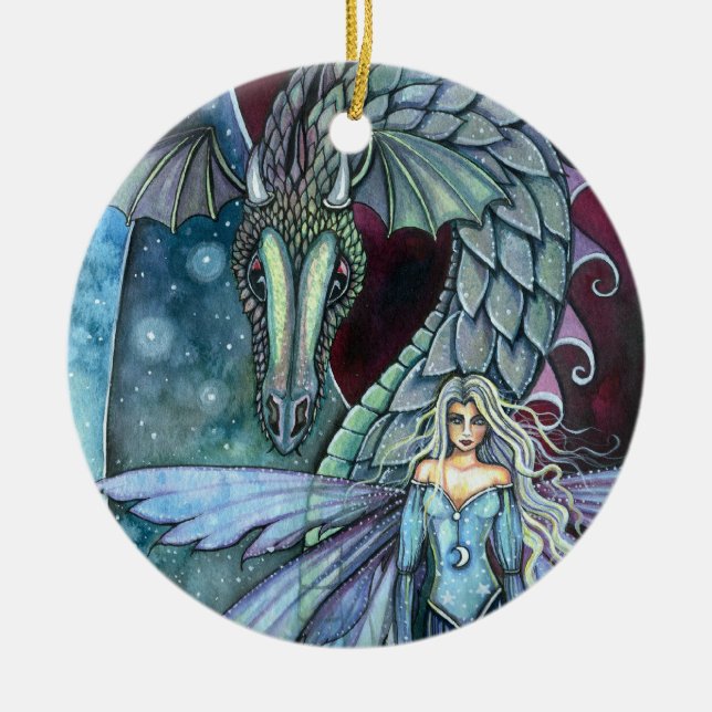 Enfeite de Dragão de Cristal por Molly Harrison (Frente)