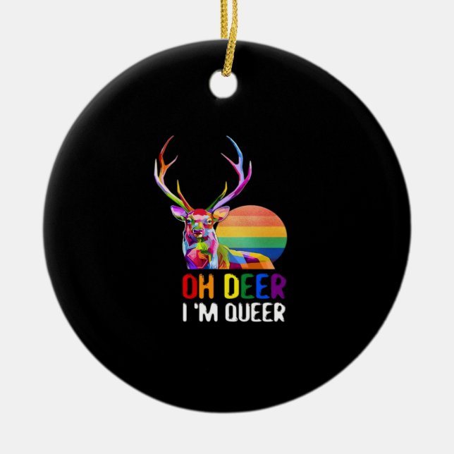 Enfeite de Estilo Moderno Mínimo Veado Queer (Frente)