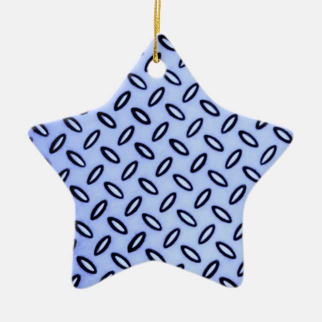 Enfeite de Estrela Azul com Padrão (Frente)